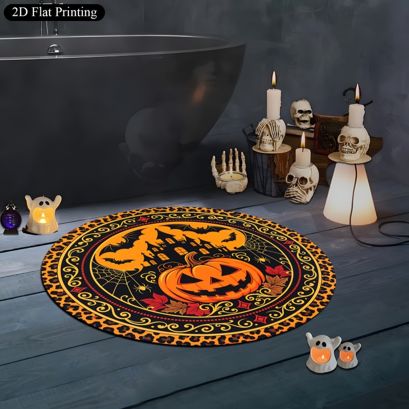 Commercial Printing House - Tappeto Rotondo di Halloween con Motivo