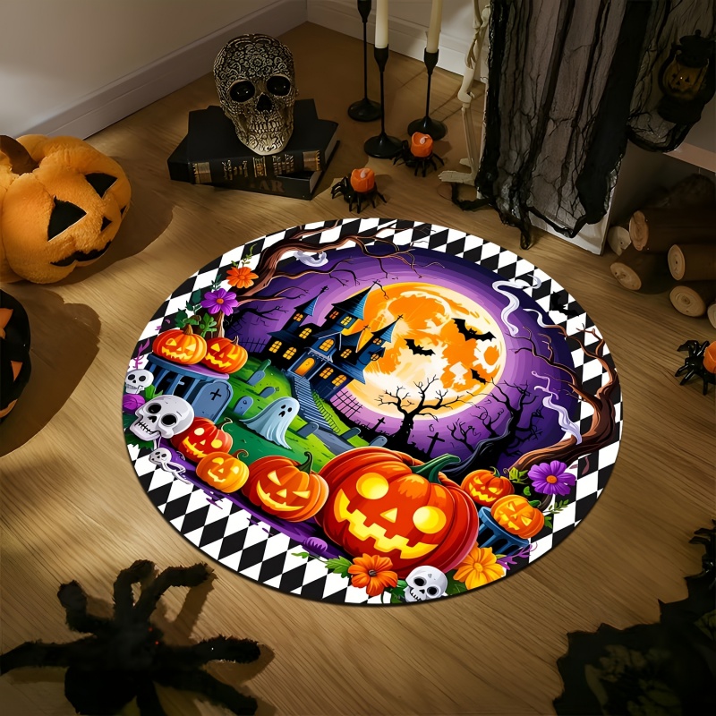 Commercial Printing House - Tappeto Rotondo di Halloween con Fantasmi